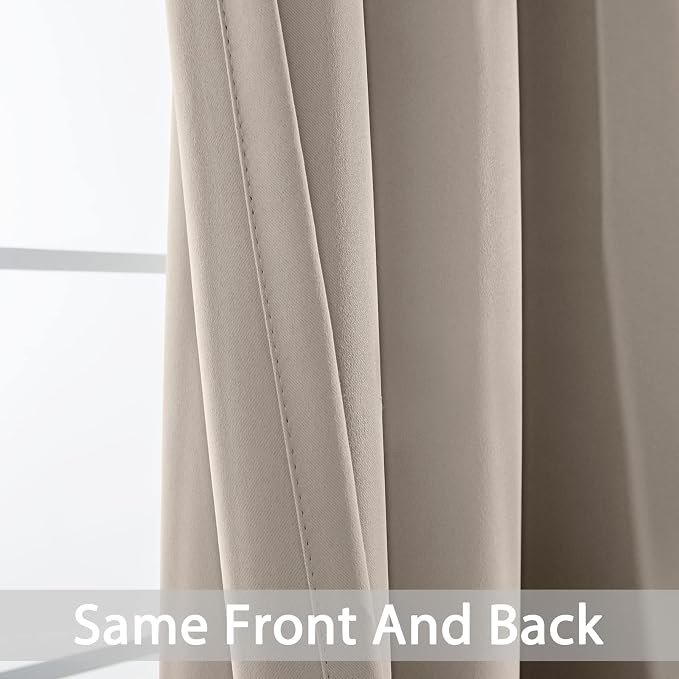 Yakamok Room Darkening Curtains 42x72 inch Length Natural-Living Room | 2 panels - Image 4