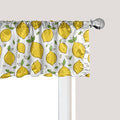 Ambesonne Lemons Window Valance Pack of 2, Continuous Citrus Fruits Leaves Refreshing Cartoon Pattern, Rod Pocket Curtain Valances for Kitchen Bedroom, 54" X 18", Lime Green Earth Yellow