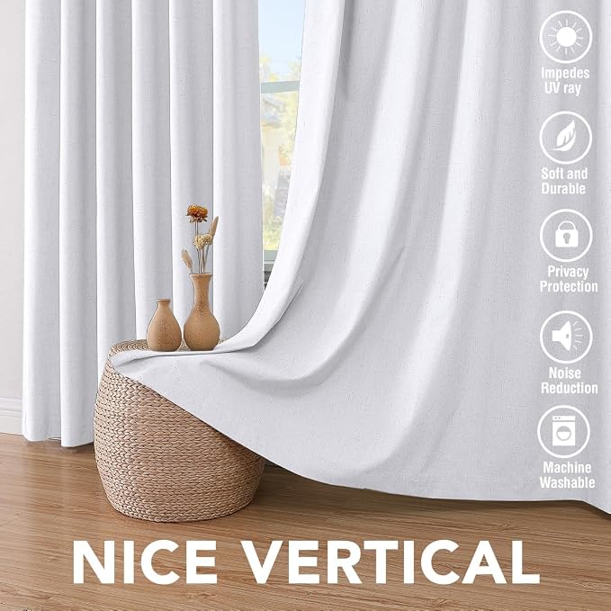 H.VERSAILTEX Blackout Curtains Linen Curtains 120 inches Long 100% Black Out - Image 7