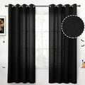 YoungsTex Black Linen Semi Sheer Curtains 72 Inches Long by YoungsTex