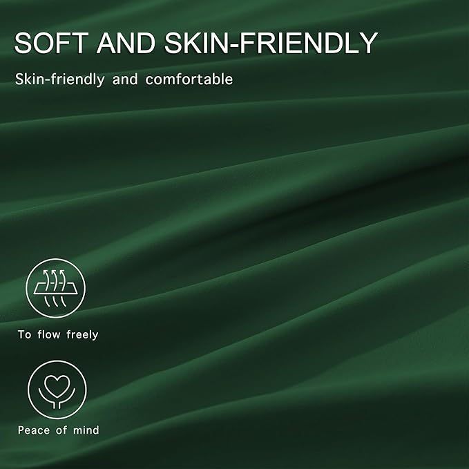 Monbix Full Comforter Set - 7 Pieces Emerald Green Bed in a Bag Full Size Bedding Sets with Comforters, All Seasons Down Alternative Comforter with Sheets, Pillowcases & Shams