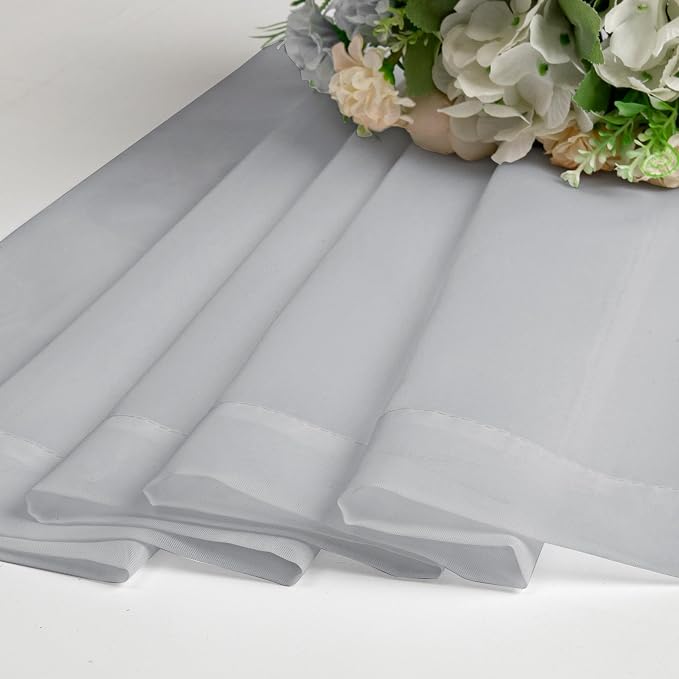 Light Grey Sheer Curtains 90 Inches Long 2 Panels, Light Filtering Voile Airy - Image 7