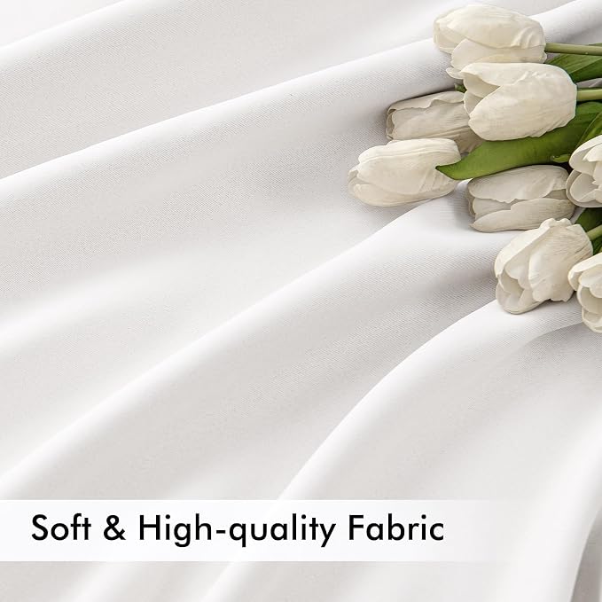 MIULEE Pure White Back Tab Blackout Curtains 52x63 Inches Long 2 Panels Set | - Image 6