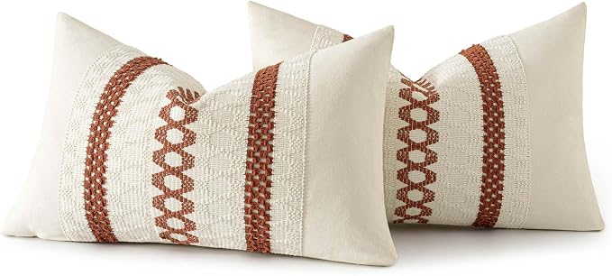 MIULEE Set of 2 Fall Rust Decorative Lumbar Pillow Covers 12x20 | Farmhouse - Image 8