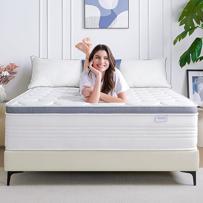 King Size Mattress, 14 Inch King Mattress in a Box with Gel Memory Foam,Motion Isolation Individually Pocketed Springs for Pressure Relief and Back Pain Relief-Plush,CertiPUR-US