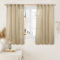 54 Inch Semi Sheer Window Linen Curtains, Light Filtering Panels | Faux Linen by LAMIT