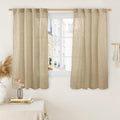 45 Inch Short Window Linen Curtains, Light Filtering Panels | Light Filtering by LAMIT
