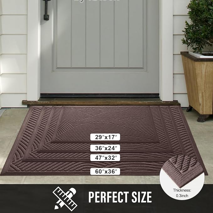 Sturdy Front Door Mat, Absorbent Muddy Dirt Resist Welcome Door Mats Outdoor - Image 6