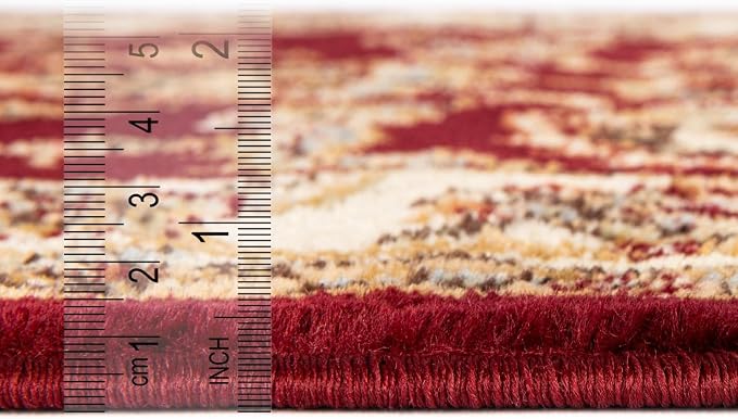 Rugs.com Aditi Collection Rug – 5x8 Oval Red Medium-Pile Rug Perfect - Image 7