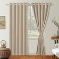 Grommet Blackout Curtains for Bedroom 70 x 84 Inches Taupe 2 Panels | Thermal by Hiasan
