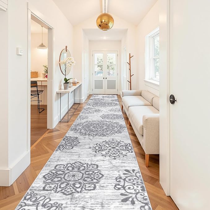 HEBE Hallway Runner Rug 3'x20', Washable Non Slip Kitchen Rug Runner | Soft - Image 7