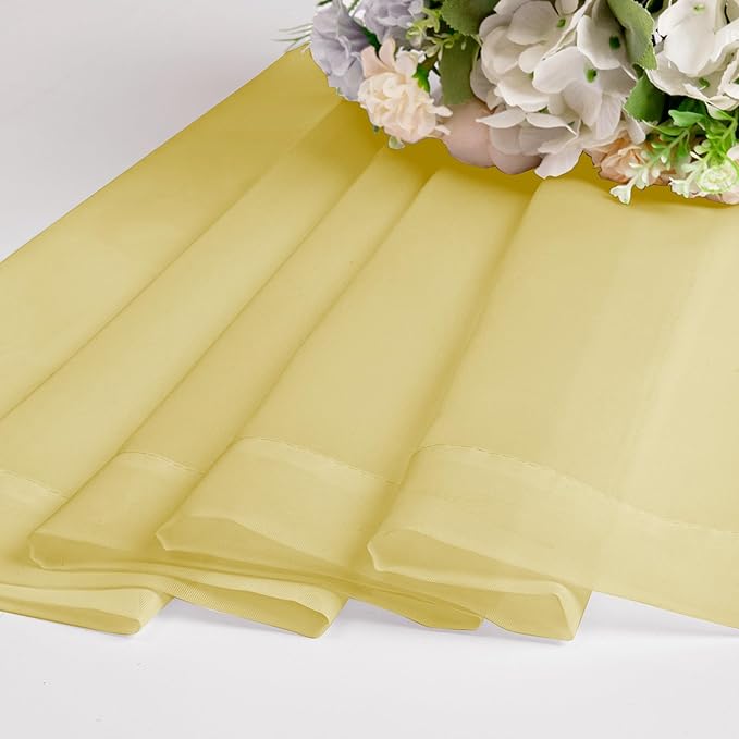 Chyhomenyc Yellow Sheer Curtains 84 Inches Long - Image 3