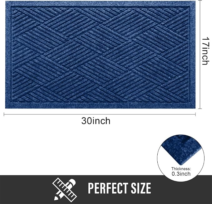 Sturdy Front Door Mat, Absorbent Muddy Dirt Resist Welcome Door Mats Outdoor - Image 2