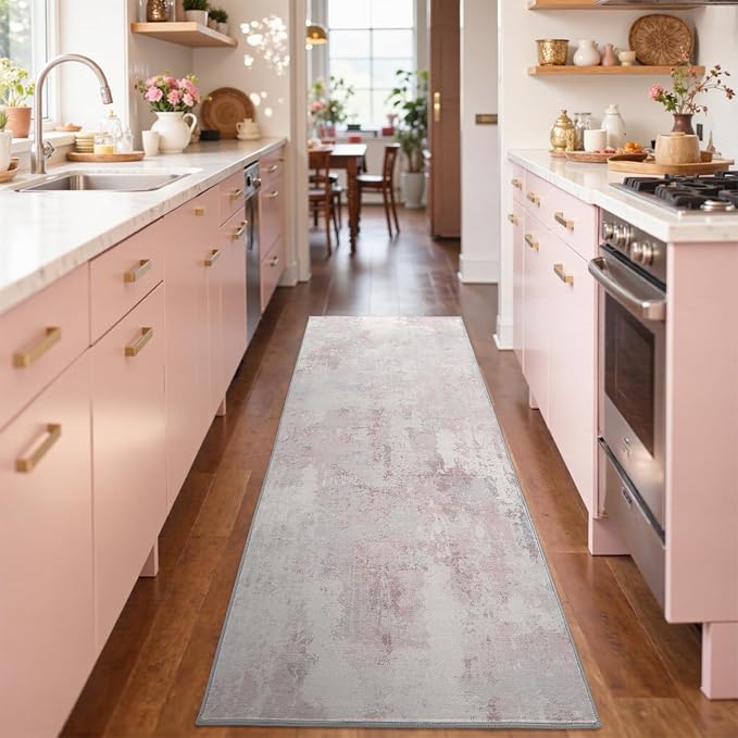 2x6 Ft Washable Runner Rug, Non-Slip Low Pile Hallway Kitchen Area Rug - Image 4