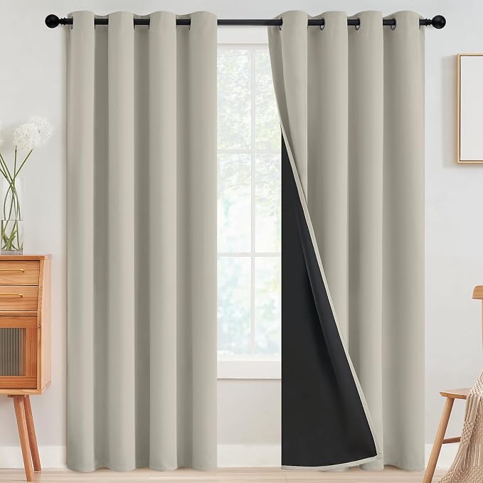 SimpleHome Stone 100% Blackout Curtains Room Darkening Living Room 84 Inch | by SimpleHome
