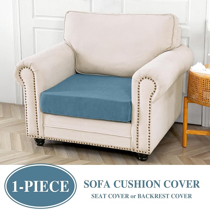 LA MEACK Couch Cushion Cover Seat Cushion Cover Stretch Armchair Cover Separate - Image 2