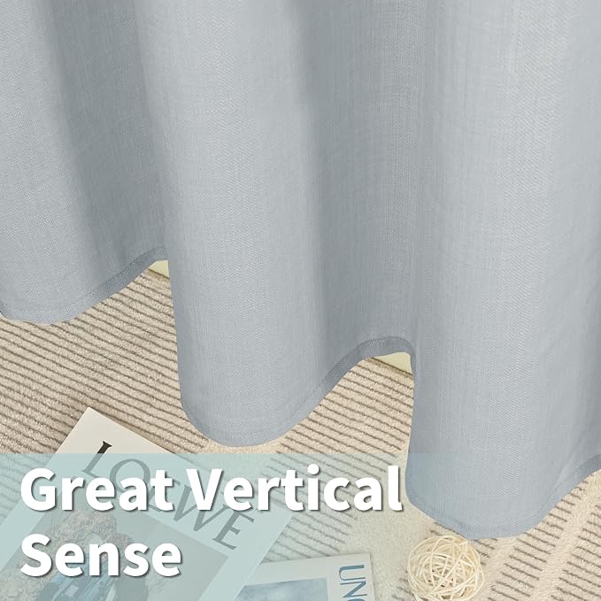 Haze Blue Linen Curtains 84 Inch Length - Image 5