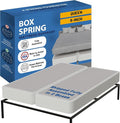 Greaton, Box Spring Bed Base Queen Size, 8-Inch Wood Amish Made in USA – Quiet Noise Free, 2-Pieces Under Mattress-Support BoxSpring, Fully Assembled, White, 8" Foundation
