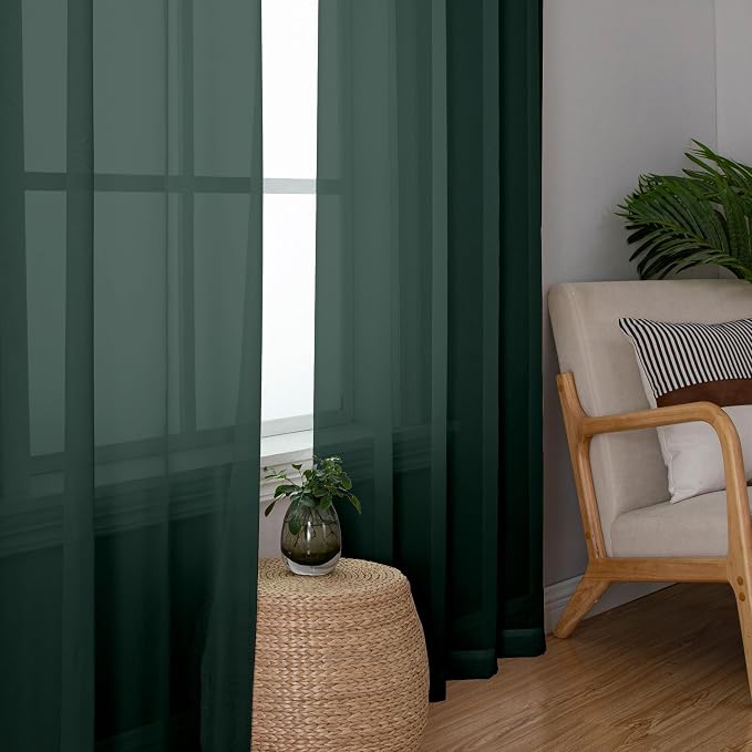 Green Sheer Curtains 78 Inches Long - Image 3