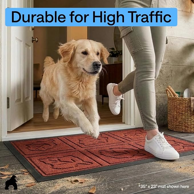 GORILLA GRIP 100% Waterproof All-Season WeatherMAX Doormat, US Designed Natural - Image 7