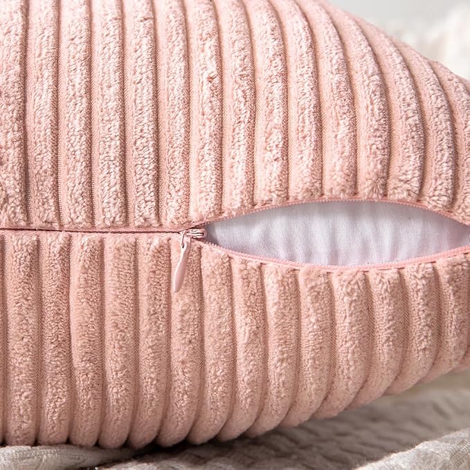 MIULEE Pink Decorative Lumbar Throw Pillow Covers 12x20 Inch 2 Pack | Boho - Image 3