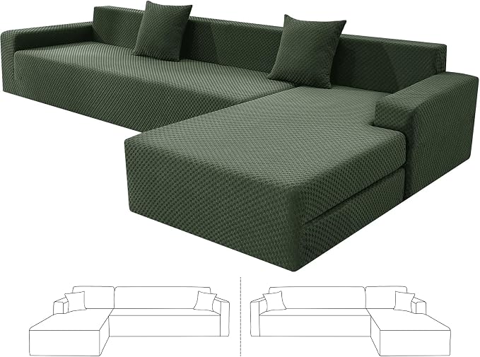 ZNSAYOTX Sectional Couch Covers, Stretch Jacquard Slipcovers by ZNSAYOTX