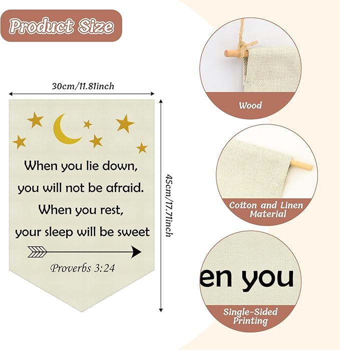 Christian Wall Banner Kids Religious Bible Verse Hanging Pennant Flag Banner motivational Inspirational Christian Wall Decor for Kids Room Nursery Playroom Baby Room Christmas Birthday Gifts