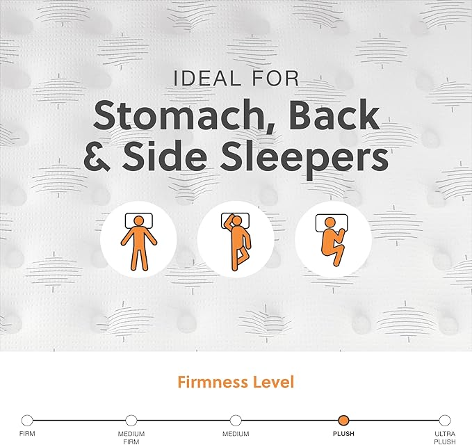 Signature Design by Ashley California King Size Palisades 14 Inch Plush Hybrid Mattress with Quick Response Gel Memory Foam, Fiberglass Free, Mattress In A Box