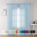 Chyhomenyc Light Blue Sheer Curtains 84 Inch Length 2 Panels, Sky Blue | Light by Chyhomenyc