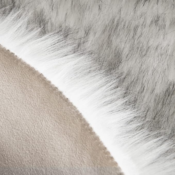 MIULEE Fluffy Area Rug 2'x3' Cloud Faux Fur Sheepskin Rug Gradient Grey | Luxury - Image 3