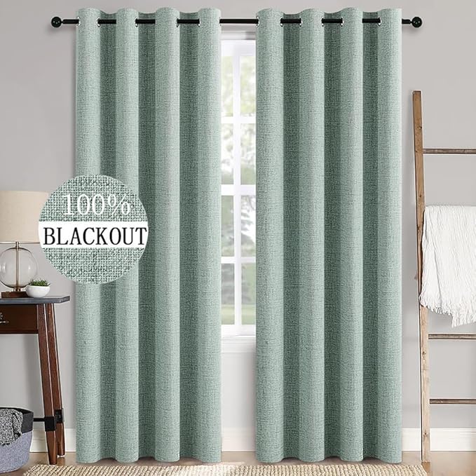 MIULEE 100% Blackout Linen Curtains by MIULEE