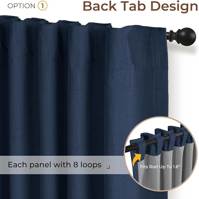 INOVADAY 100% Blackout Linen Curtains - Image 3