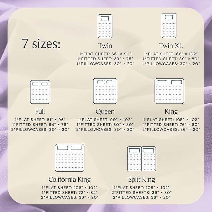 LuxClub 4 PC Full Sheet Set, Breathable Luxury Bed Sheets, Deep Pockets Wrinkle Free Cooling Bed Sheets Machine Washable Hotel Bedding Silky Soft - Lavender Full