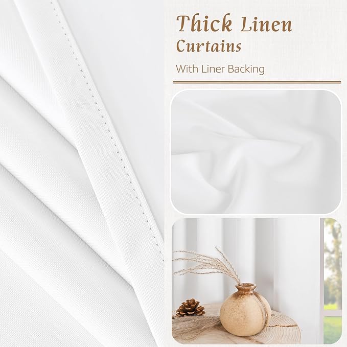 48 Inch 100% Blackout Short Linen Curtains - Image 7