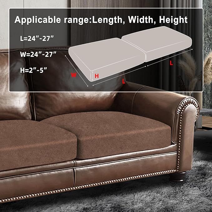 ANARACHON Leather Look Couch Cushion Covers Sofa Seat Slipcovers Sets Couches - Image 3