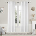 White Linen Curtains 80 Inch Length by Nanspring