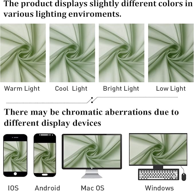 Sheer Curtain Panels Set 96" Inches Long, Solid Voile Light Filtering Airy - Image 7