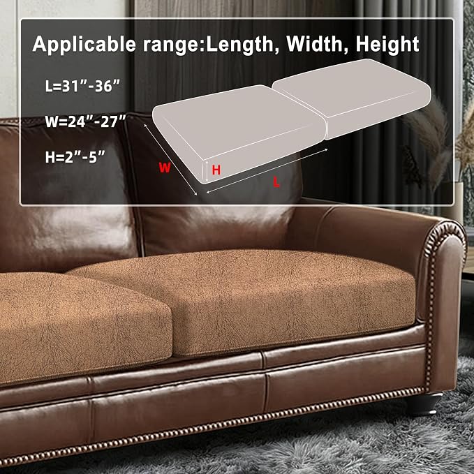 ANARACHON Leather Look Couch Cushion Covers Sofa Seat Slipcovers Sets Couches - Image 3