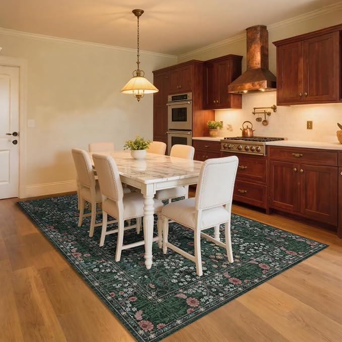 4x6 Area Rug for Bedroom Beside Rug, Laundry Room, Washable Non-Slip Low Pile - Image 3