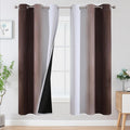 Brown and Greyish White Blackout Curtains by ESTELARTEXTILER