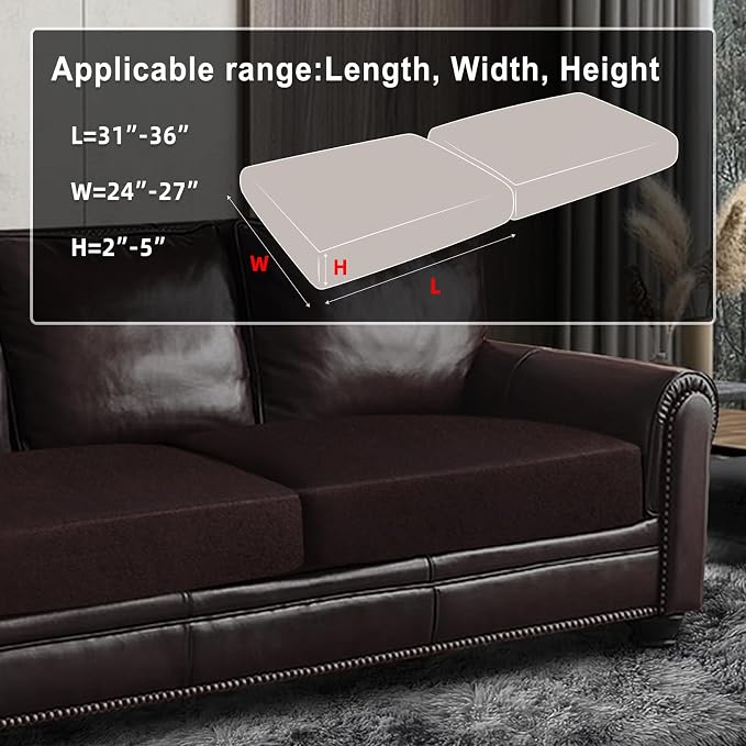 ANARACHON Leather Look Couch Cushion Covers Sofa Seat Slipcovers Sets Couches - Image 3