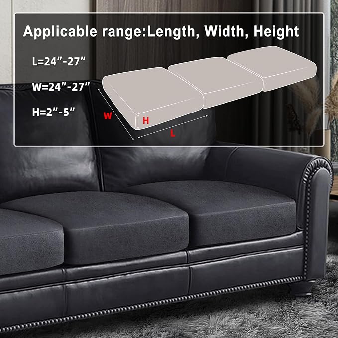 ANARACHON Leather Look Couch Cushion Covers Sofa Seat Slipcovers Sets Couches - Image 3