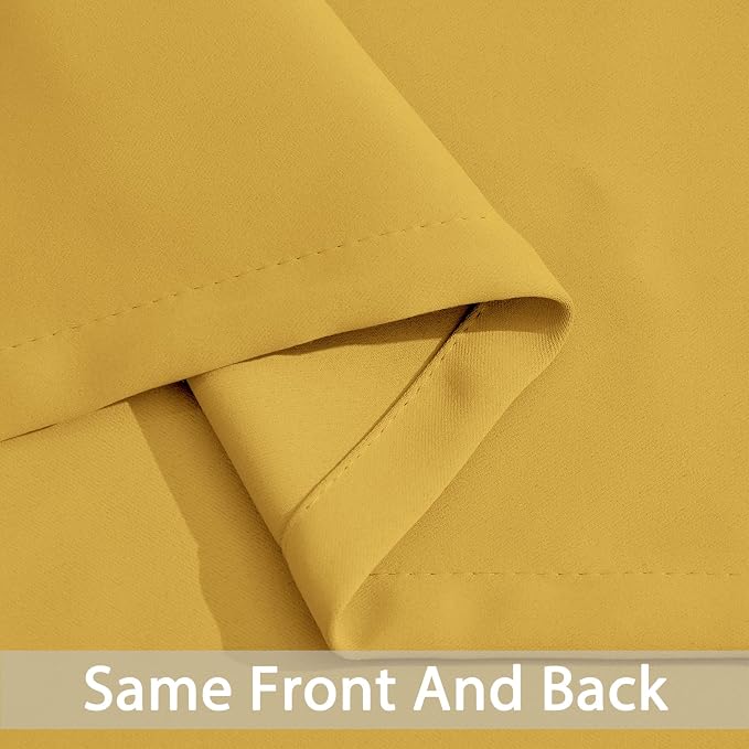 Yakamok Room Darkening Curtains 62x96 inch Long Mustard Yellow-Living Room | 2 - Image 5