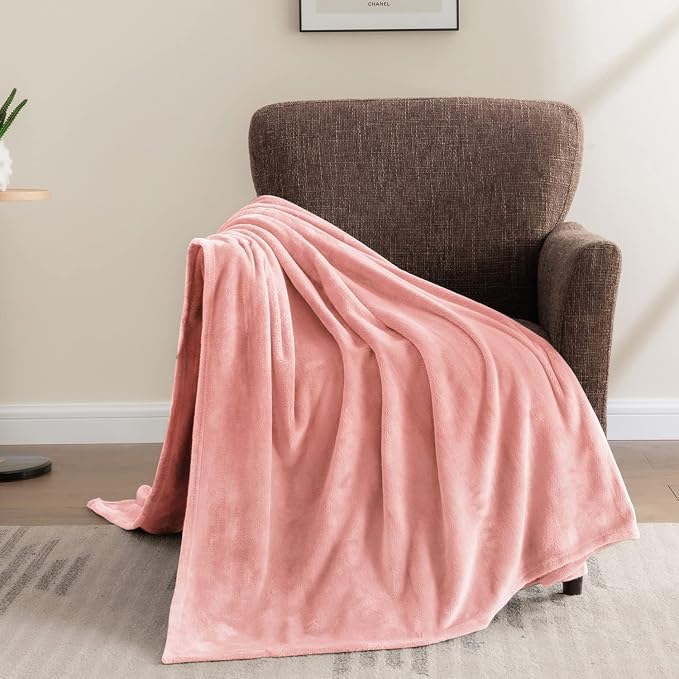 BEDELITE Fleece Blanket Soft Plush Twin Size Blanket Pink 60"x80" | Ultra Soft - Image 3