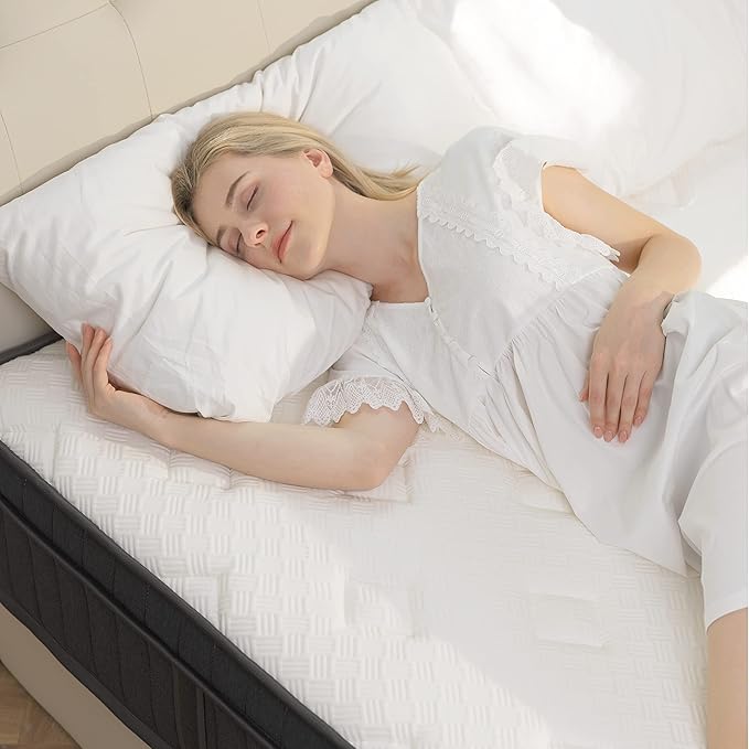 Full Size Mattress, 12 Inch Full Mattress in a Box with Gel Memory Foam and Pocket Spring, Medium Firm Feel, Cooler Sleep & Pressure Relief, 54 * 75 * 12, 120 Nights Risk-Free Trial