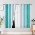 Teal and Grayish White Ombre Blackout Curtains by ESTELARTEXTILER