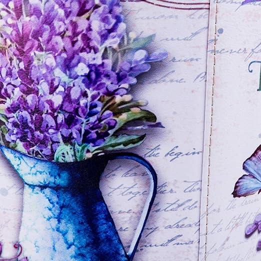10L/2.64 Gallon Trash Can, Decorative Waste Basket, PU Leather Waste Paper Basket, Waterproof Garbage Can for Bathroom, Bedroom, Office, Kitchen and Living Room - Lavender