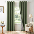100% Blackout Linen Textured Curtains 96 Inch Long, Olive Green | 100% Blackout by 100BlackoutShield