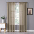 Tollpiz Sheer Curtains Linen Textured Bedroom Curtain Sheers Light Filtering by Tollpiz
