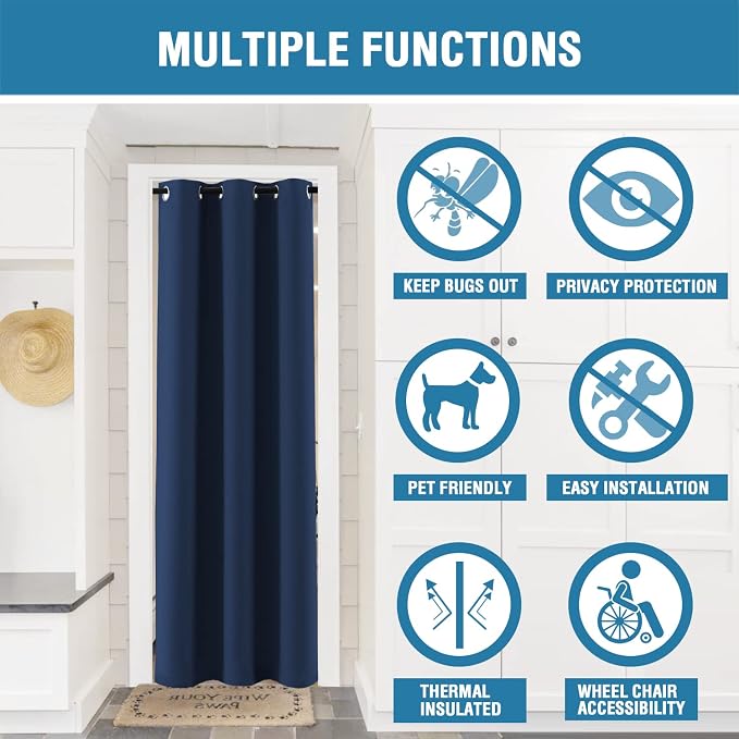 H.VERSAILTEX Doorway Curtain Blackout Closet Door Curtain Room Divider Window - Image 4